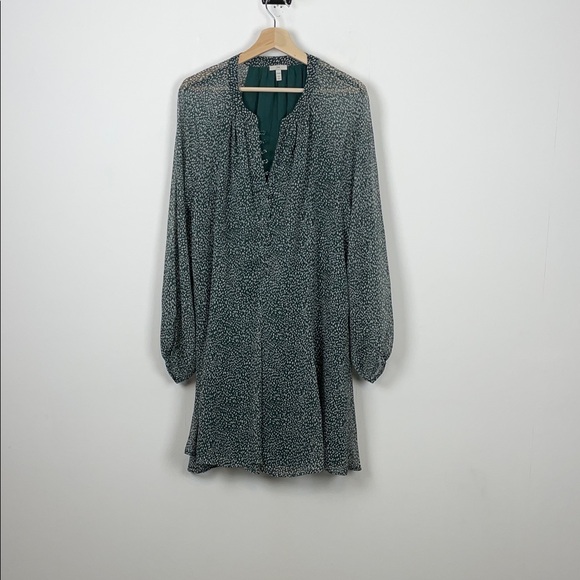 Joie Balloon Long Sleeve Arctic Animal Print Sheer Chiffon Women's 2XL Dress - Picture 2 of 12